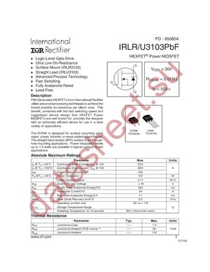 IRLR3103TRRPBF datasheet  